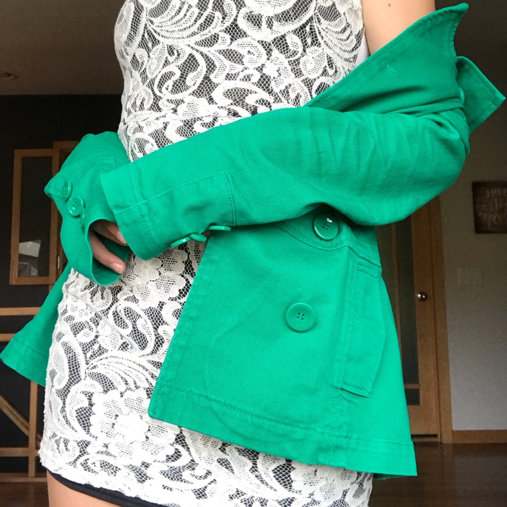 H&M DIVIDED green formal coat